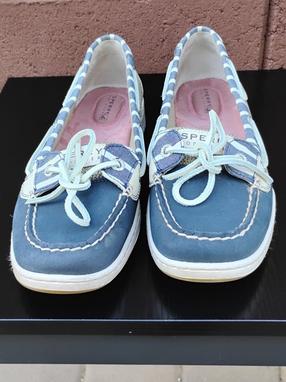 Sperry Top Sider Angelfish Breton Stripe Navy Boat Shoes Navy Women's size 9M